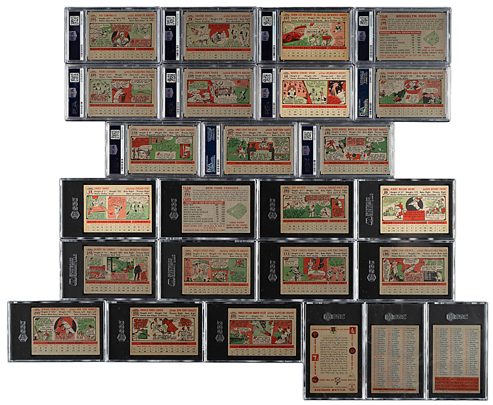 1956 Topps PSA- and SGC-Graded Complete Set (340) Plus Two Checklists
