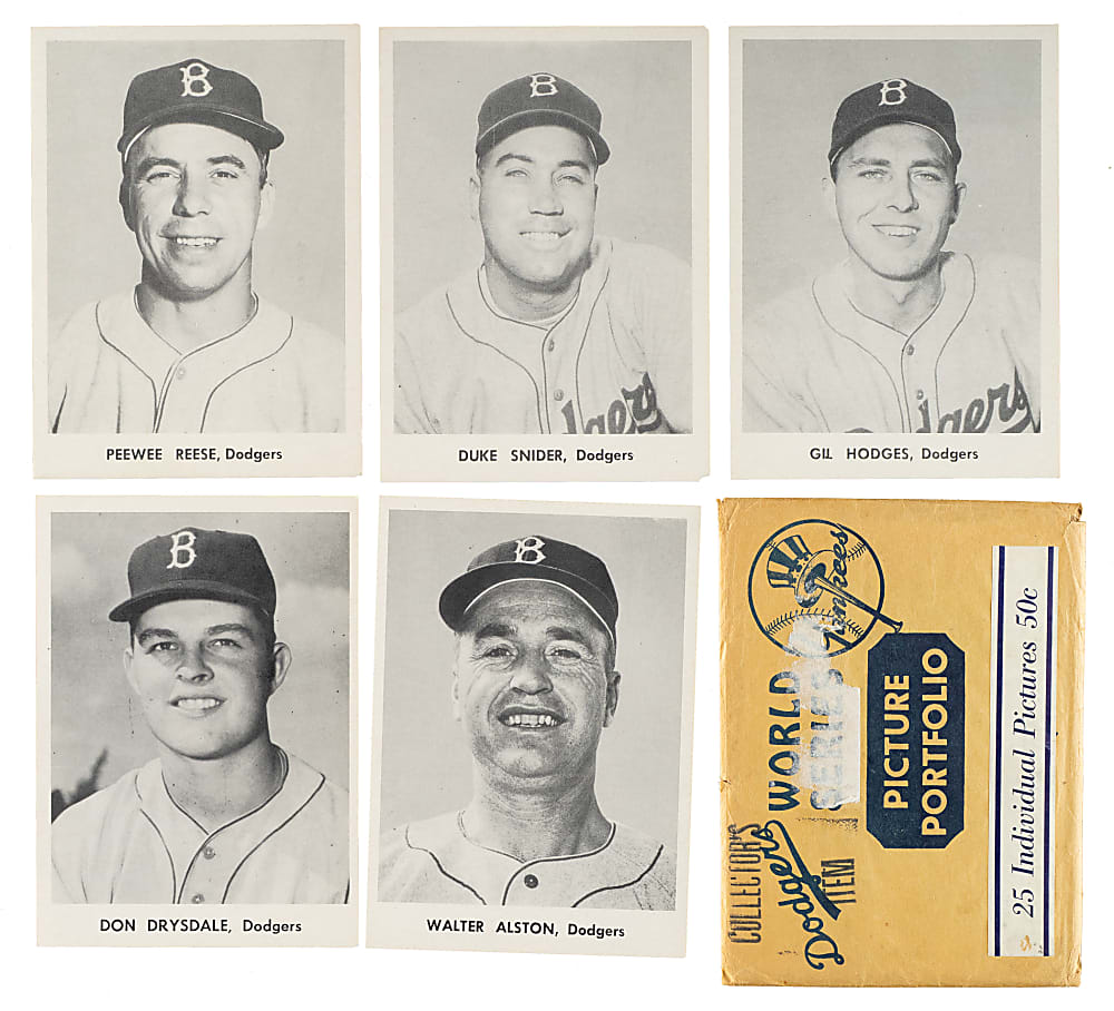 1956 Jay Publishing Brooklyn Dodgers World Series Picture Pack (25) Plus Envelope