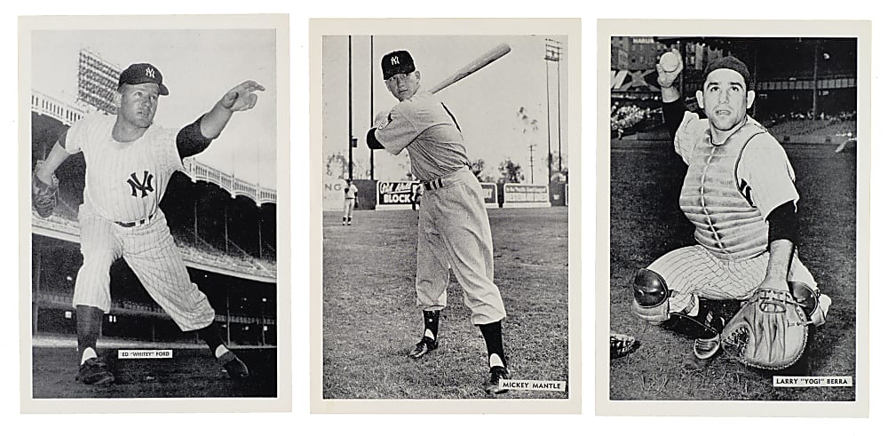 1956 New York Yankees Photographs Near-Complete Set (23/24) Plus Original Envelope