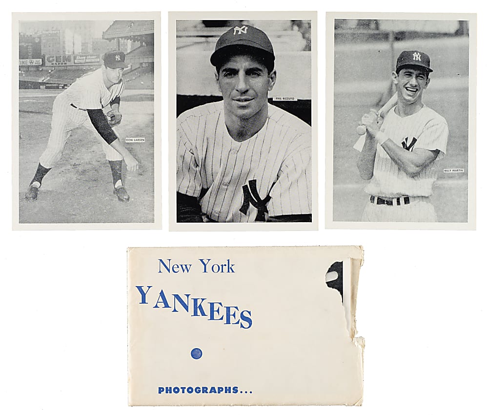 1956 New York Yankees Photographs Near-Complete Set (23/24) Plus Original Envelope