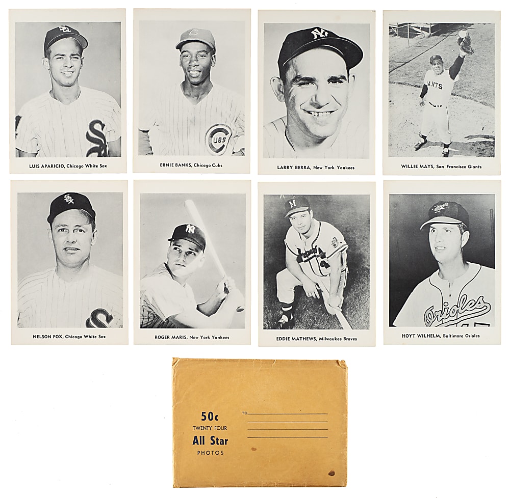 1960 Jay Publishing All Star Picture Pack Complete Set (24) Plus Envelope