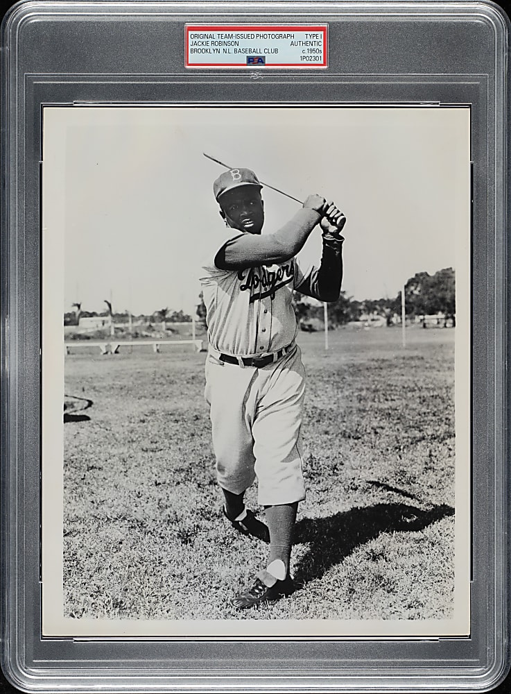 Circa 1950s Jackie Robinson Original Brooklyn Baseball Club Team-Issued Photograph PSA/DNA Type I