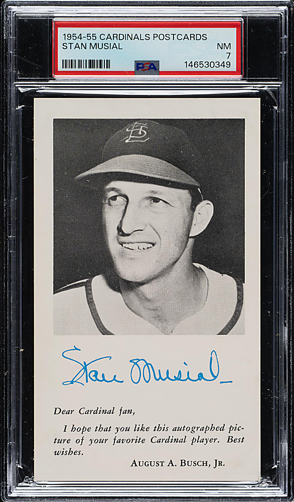 1954-1955 St. Louis Cardinals Postcards Stan Musial PSA NM 7
