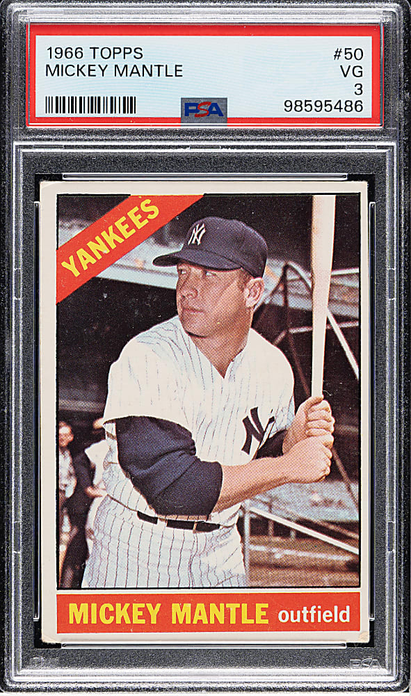 1966 Topps #50 Mickey Mantle PSA VG 3