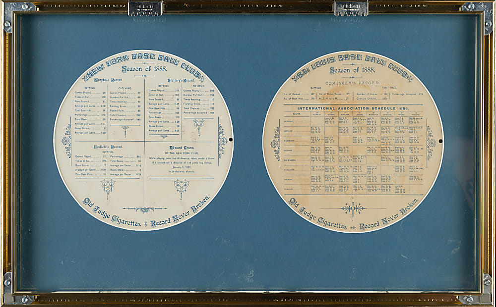 1889 A35 Goodwin Round Album Page Charles Comiskey and Slattery, Murphy, Crane, and Hatfield Pair
