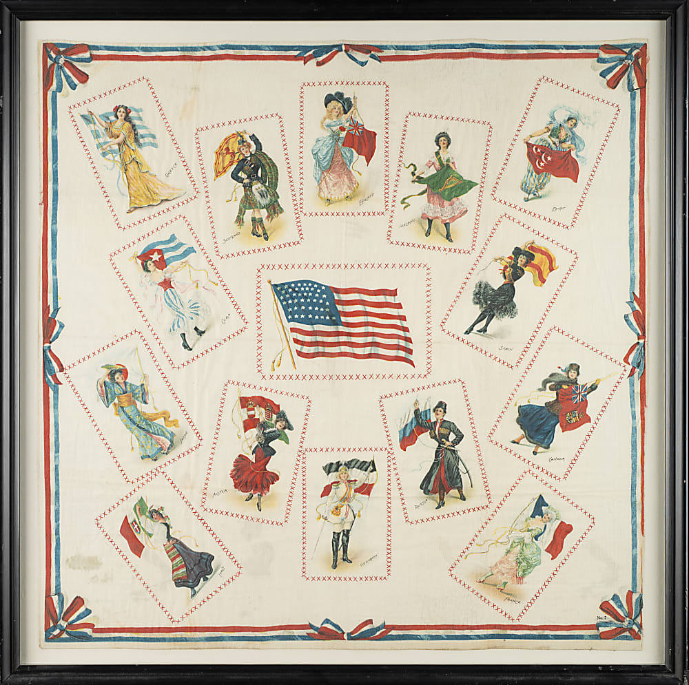 1912 S110 "Flag Girls of Nations" Tobacco Premium Pillowcase