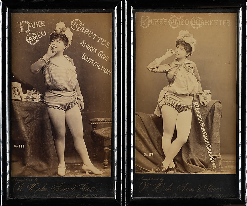 Circa 1880s Duke Cameo Cigarettes Actress Cabinet Card Pair