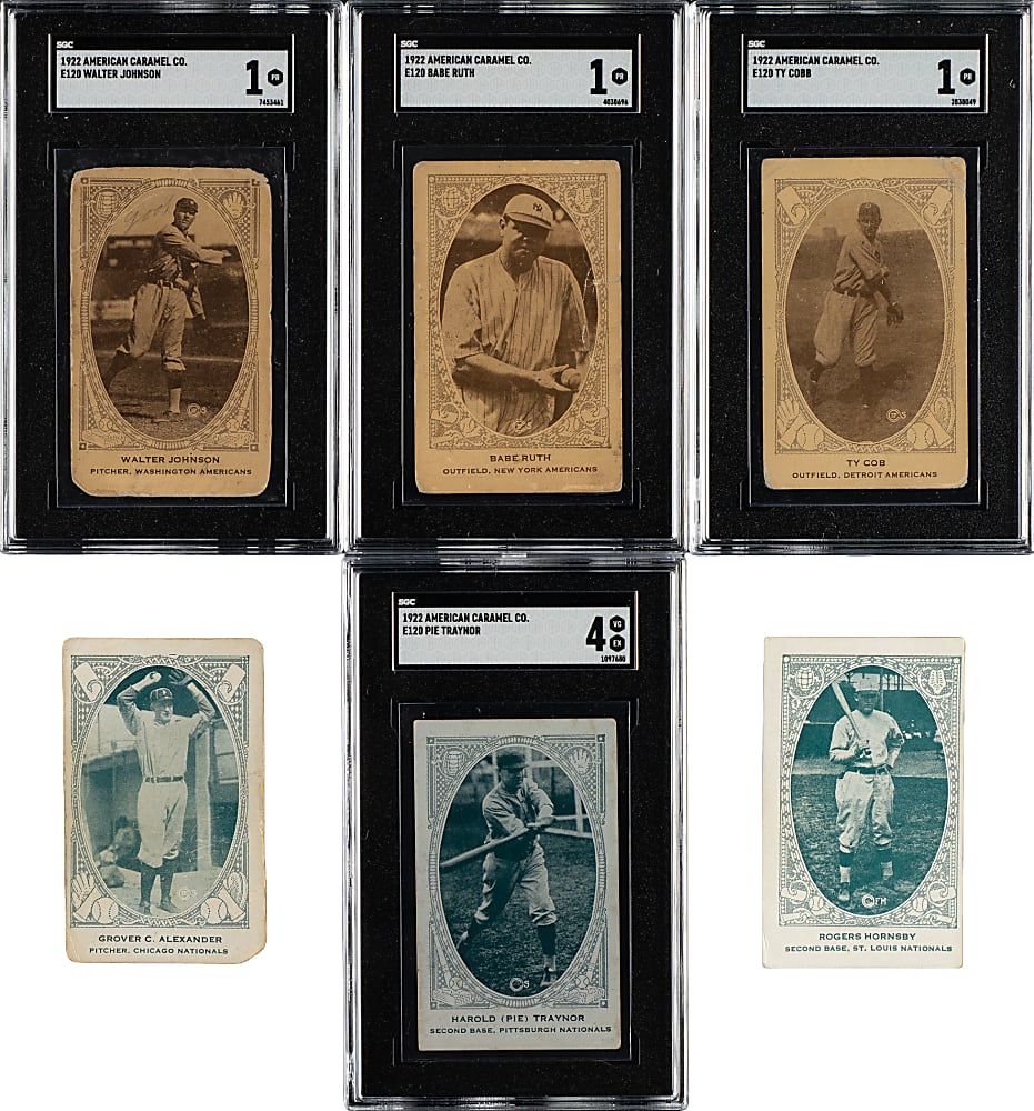 1922 E120 American Caramel Complete Set (240) Including Ty Cobb, Babe Ruth, and Walter Johnson