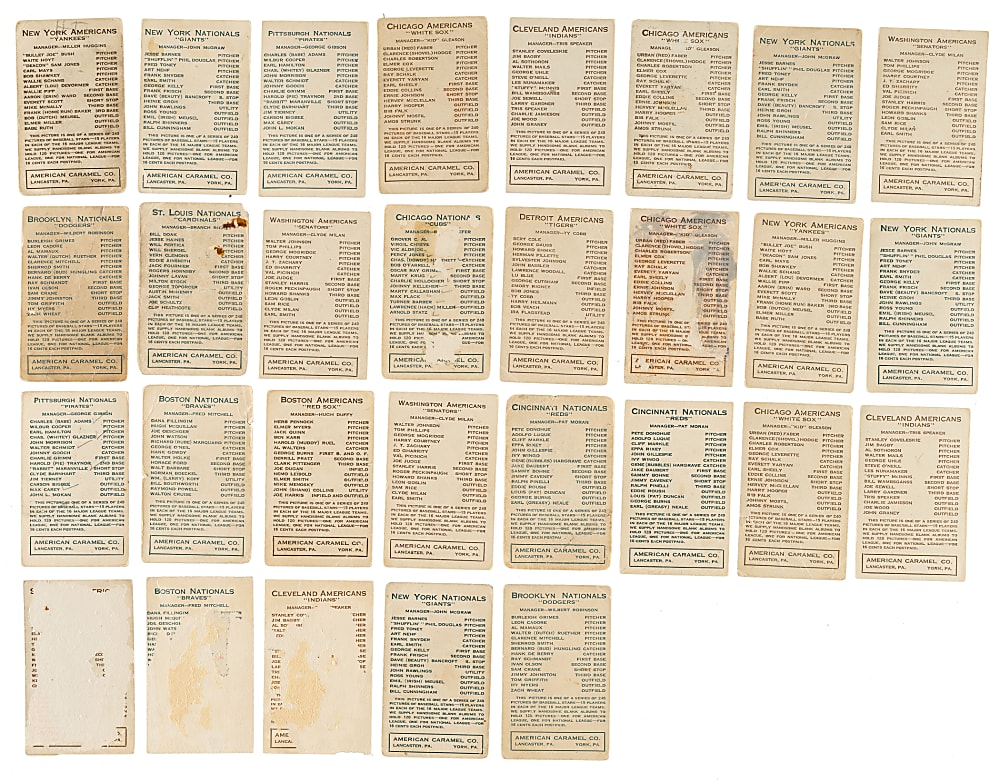 1922 E120 American Caramel Complete Set (240) Including Ty Cobb, Babe Ruth, and Walter Johnson