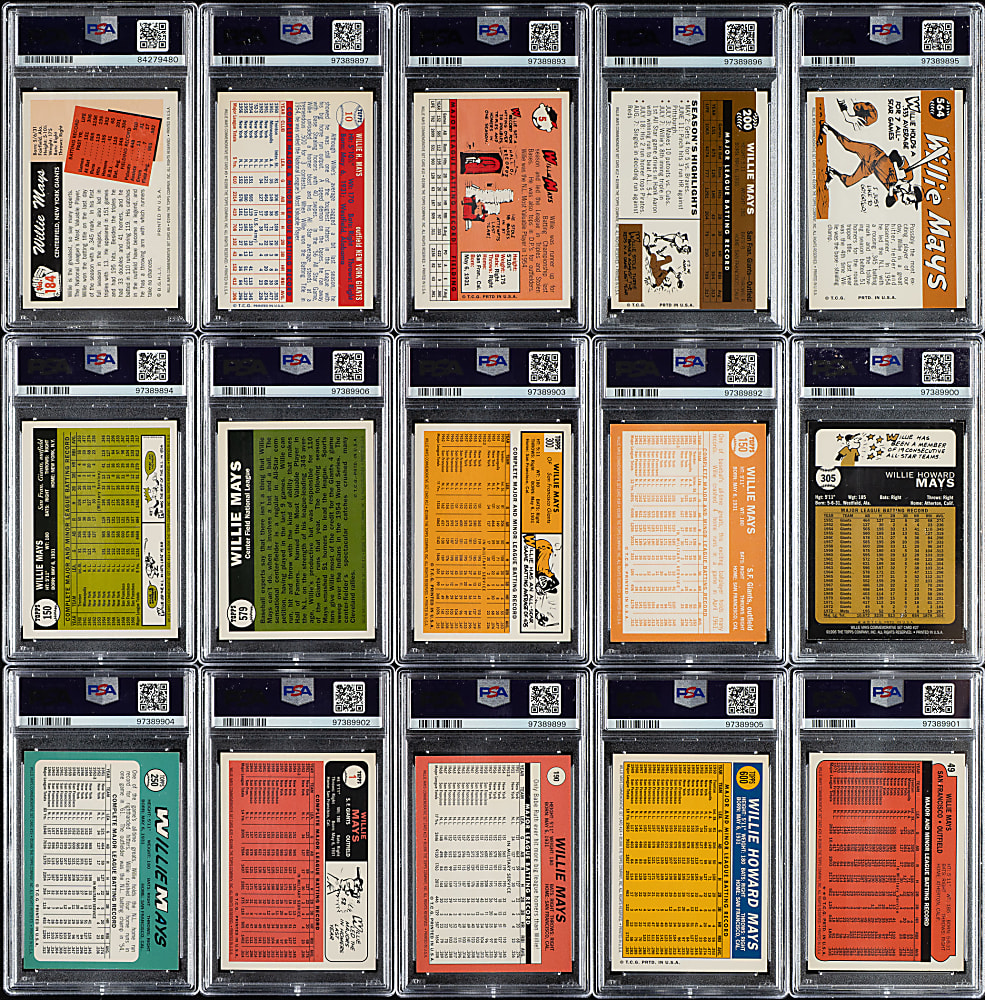 1997 Topps Willie Mays Commemorative Reprint Autographs Complete PSA- and BGS-Graded Set (18)