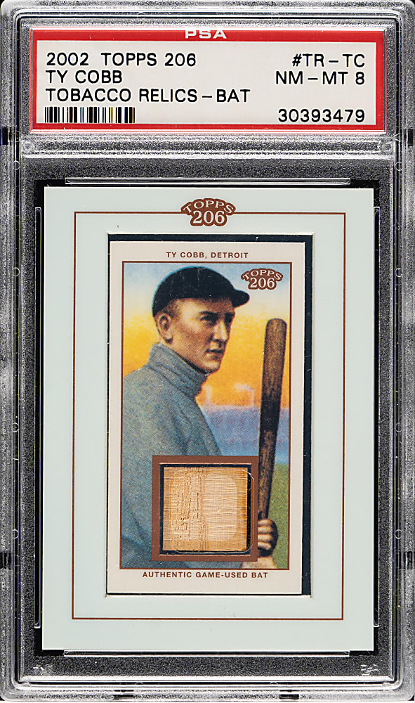 2002 Topps 206 Tobacco Relics #TR-TC Ty Cobb PSA NM-MT 8