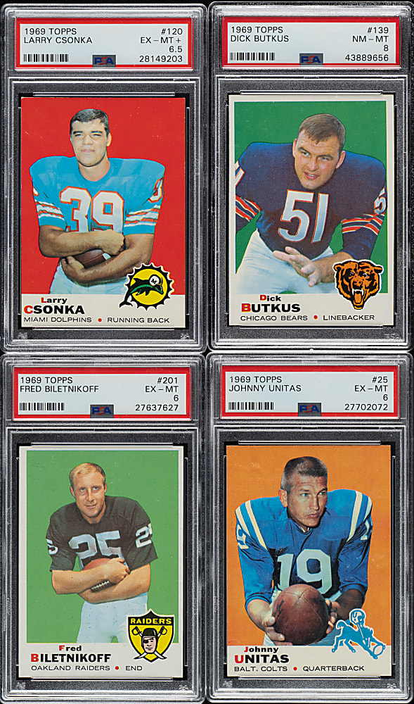 1969 Topps Football PSA-Graded Partial Set (124/263)