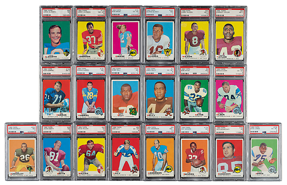 1969 Topps Football PSA-Graded Partial Set (124/263)