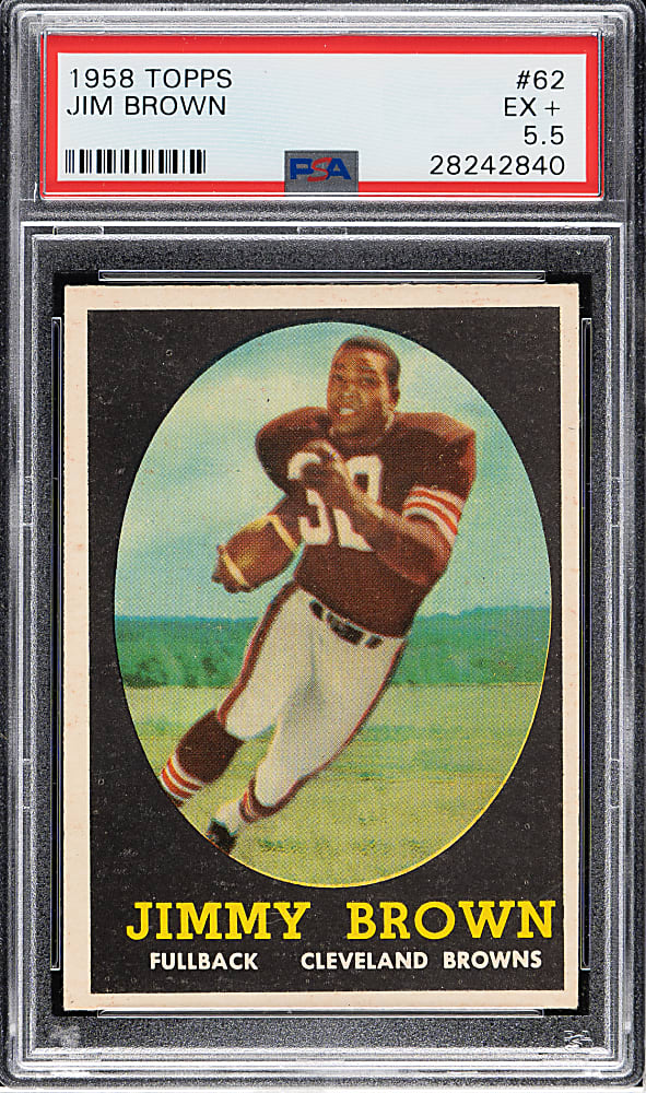 1958 Topps Football #62 Jim Brown Rookie PSA EX+ 5.5