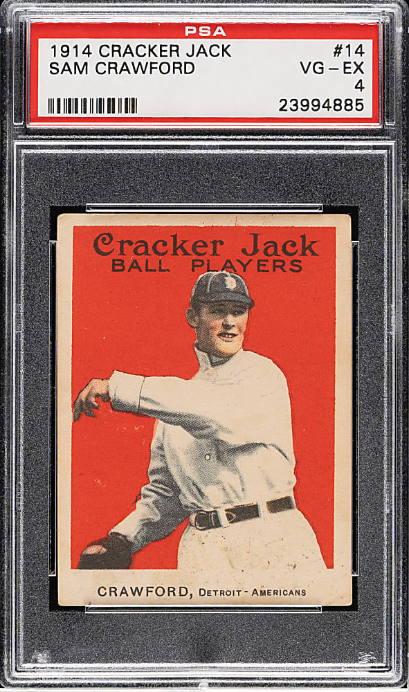 1914 E145 Cracker Jack #14 Sam Crawford PSA VG-EX 4