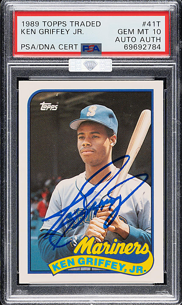 Signed 1989 Topps Traded #41T Ken Griffey Jr. Rookie PSA GEM MINT 10 (MBA Silver Diamond)