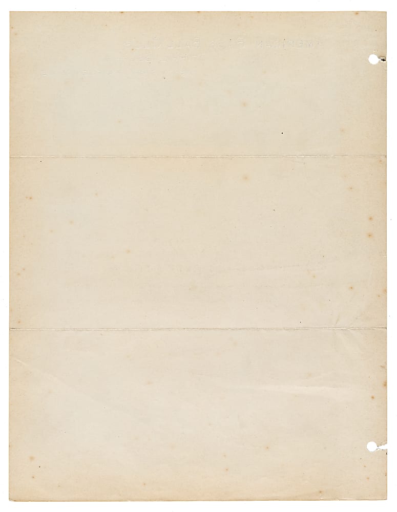 1920 Connie Mack Signed Letter on Philadelphia Athletics Letterhead - JSA