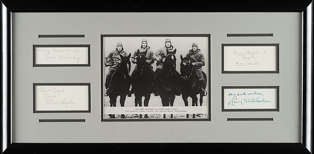 Notre Dame "Four Horsemen" Cut Signature Display