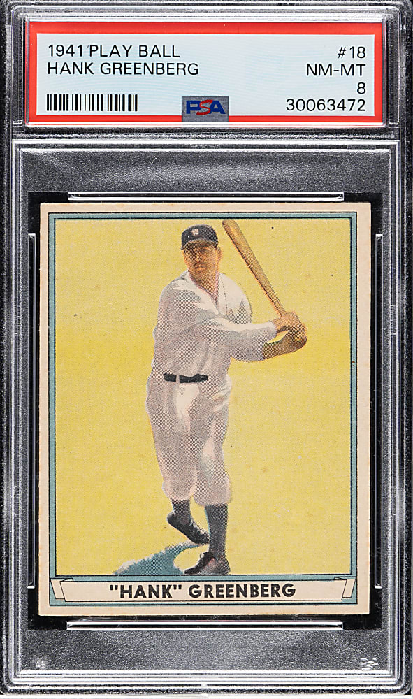 1941 R336 Play Ball #18 Hank Greenberg PSA NM-MT 8