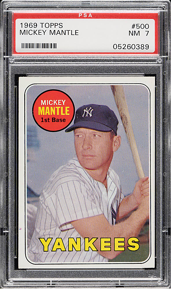 1969 Topps #500 Mickey Mantle PSA NM 7