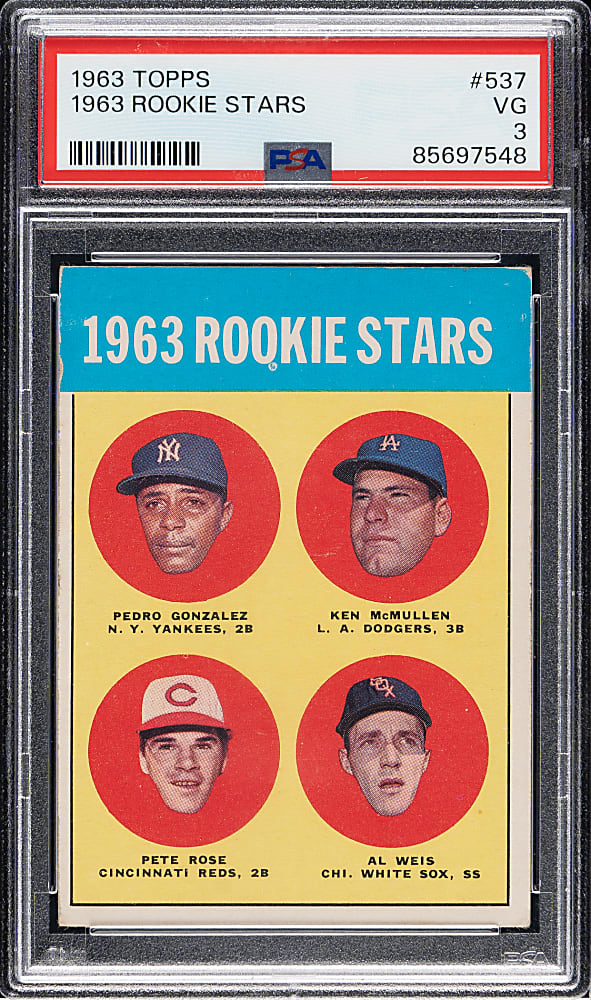 1963 Topps #537 Pete Rose Rookie PSA VG 3