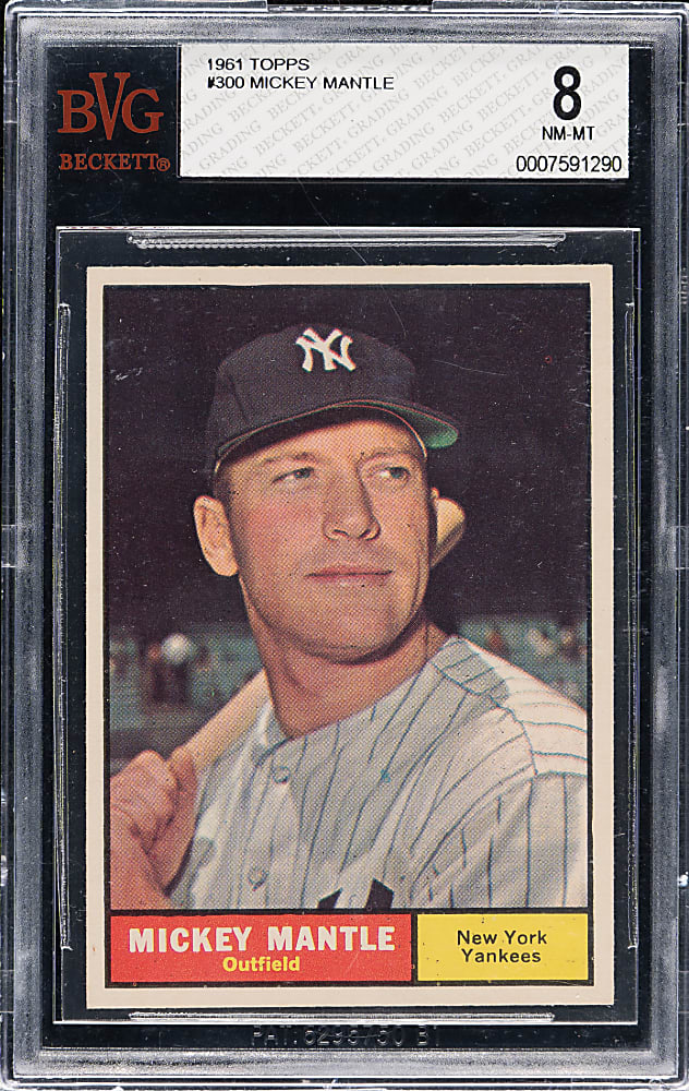 1961 Topps #300 Mickey Mantle BVG NM-MT 8