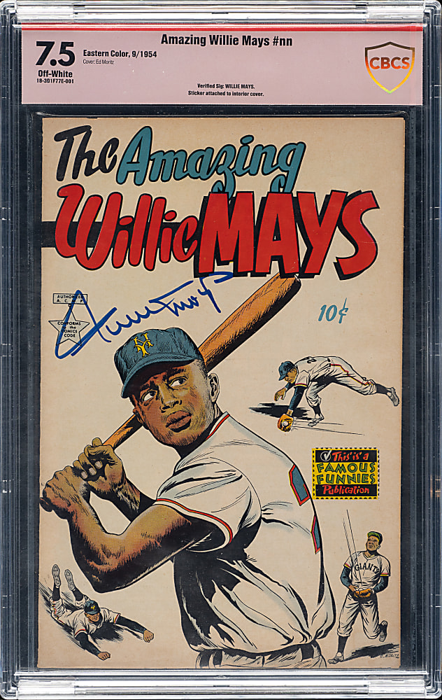 Signed 1954 "The Amazing Willie Mays" Comic CBCS 7.5