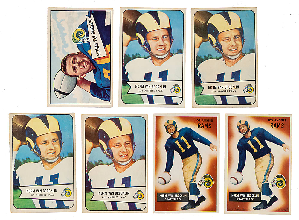 1951 to 1955 Bowman Football Norm Van Brocklin Collection (47) Including 37 Rookies and 11 Graded Cards