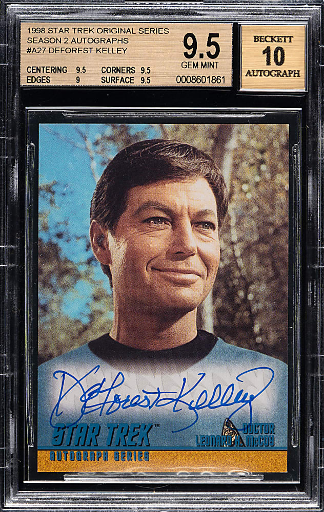 1998 Skybox Star Trek The Original Series Autograph Season Two #A27 Deforest Kelley BGS GEM MINT 9.5 with GEM MINT 10 Signature