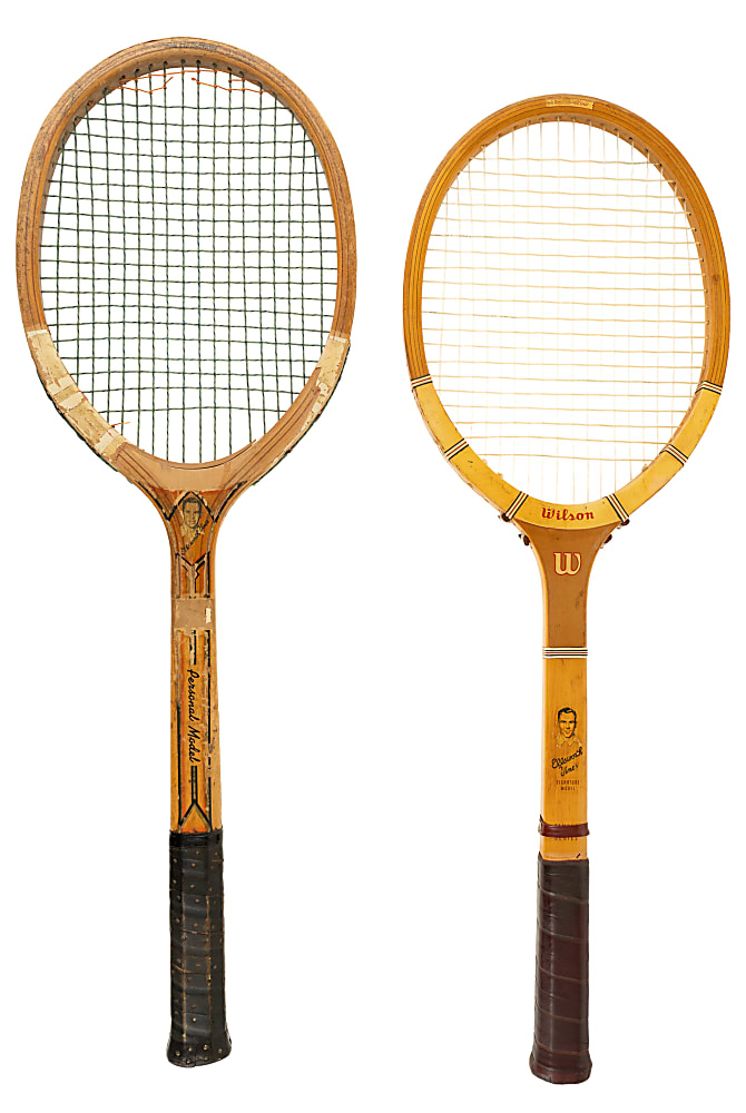 1930s Wilson Sporting Goods Ellsworth Vines Signature Model Tennis Racket Pair Plus Original Cover - From the Ellsworth Vines Estate