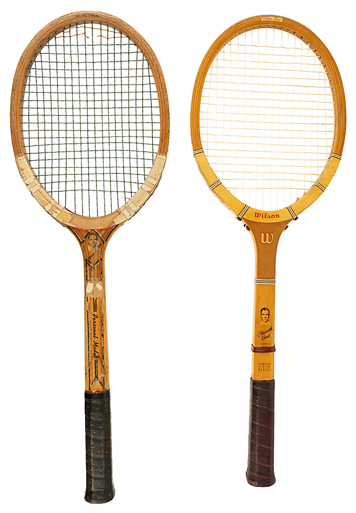 1930s Wilson Sporting Goods Ellsworth Vines Signature Model Tennis Racket Pair Plus Original Cover - From the Ellsworth Vines Estate