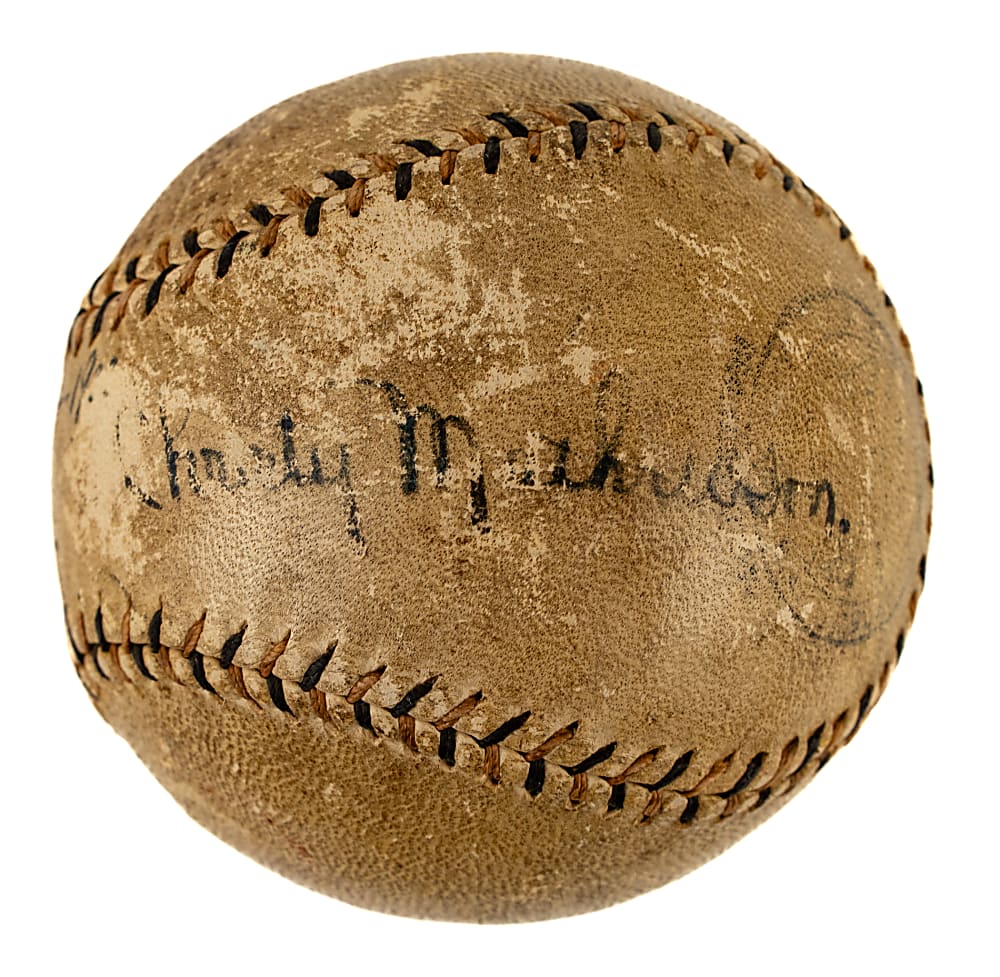 1922 Christy Mathewson and John McGraw Dual-Signed Baseball - JSA