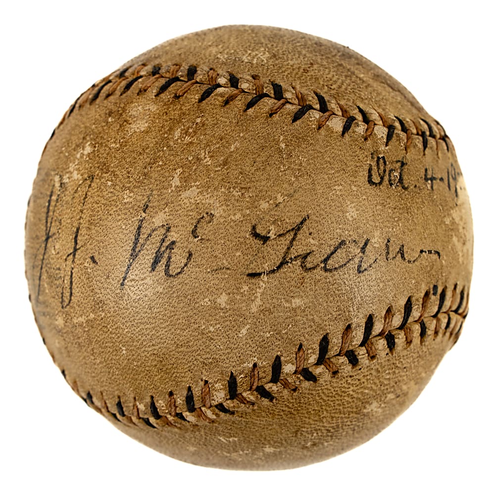 1922 Christy Mathewson and John McGraw Dual-Signed Baseball - JSA