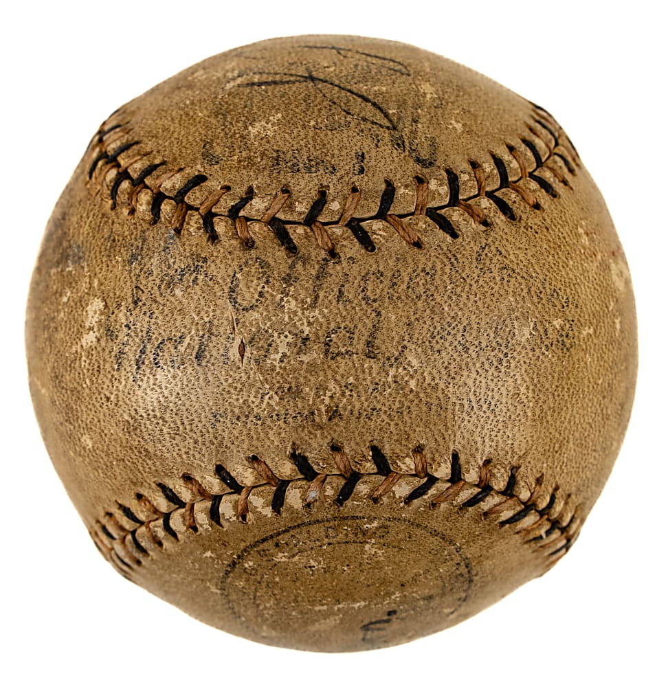 1922 Christy Mathewson and John McGraw Dual-Signed Baseball - JSA