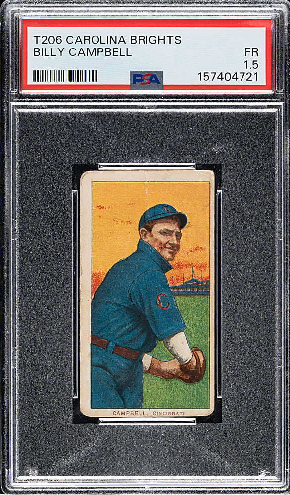 1909-1911 T206 White Border Billy Campbell PSA FAIR 1.5 - Carolina Brights Back