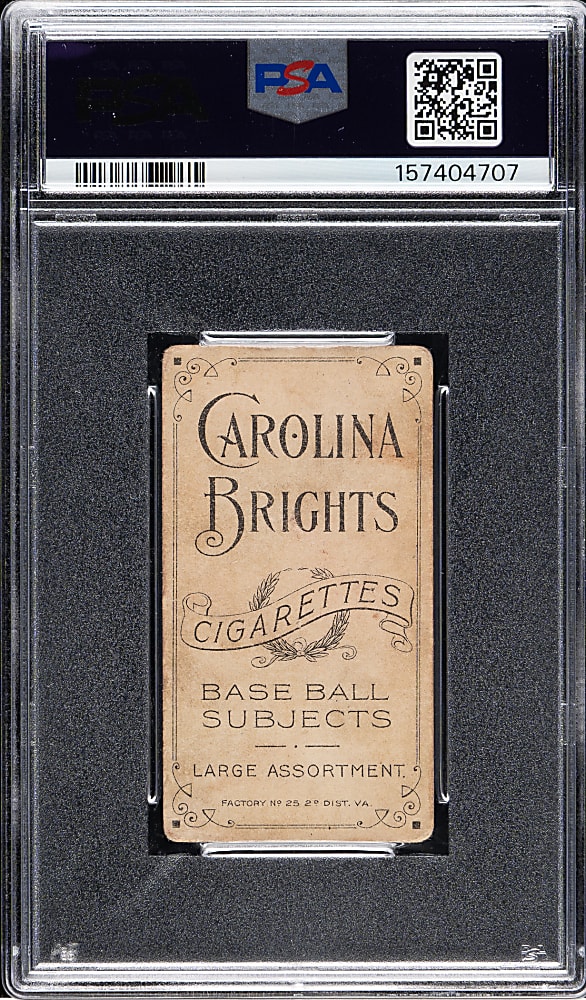1909-1911 T206 White Border Charley Carr PSA GOOD 2 - Carolina Brights Back