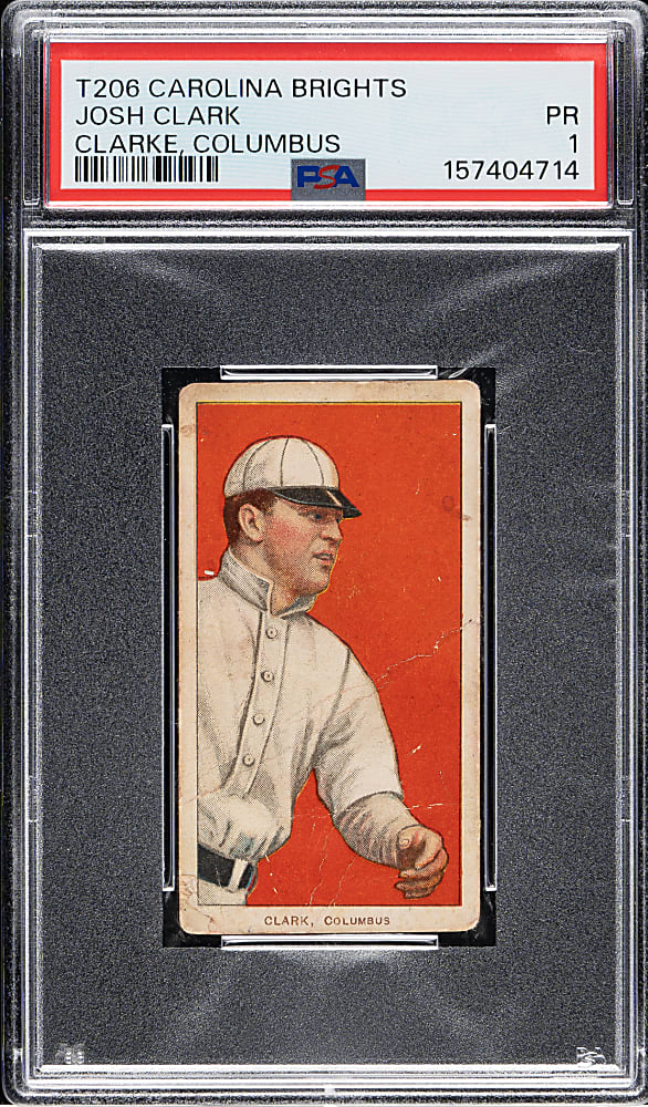 1909-1911 T206 White Border Josh Clark PSA POOR 1 - Carolina Brights Back