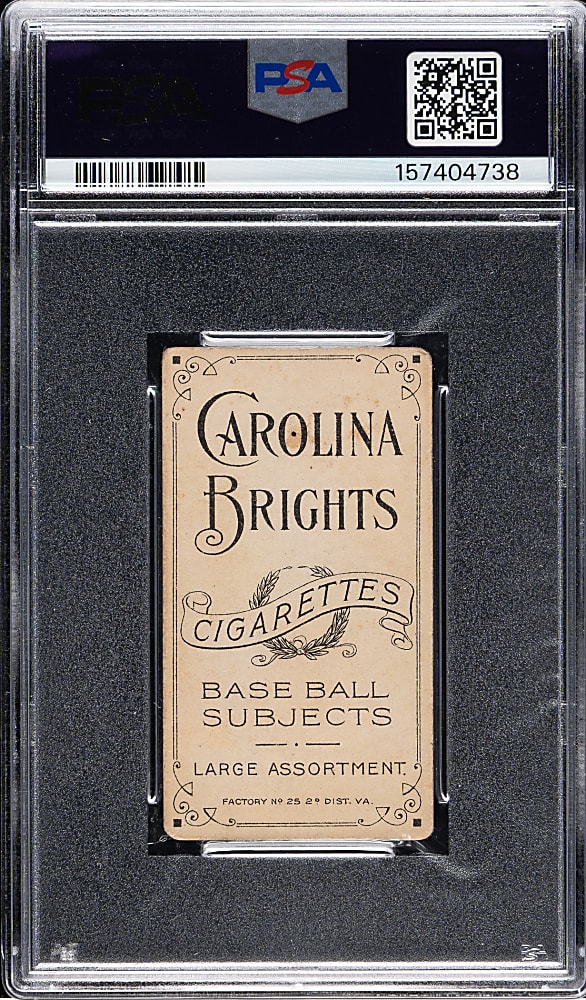 1909-1911 T206 White Border Tom Downey Fielding PSA GOOD 2 - Carolina Brights Back