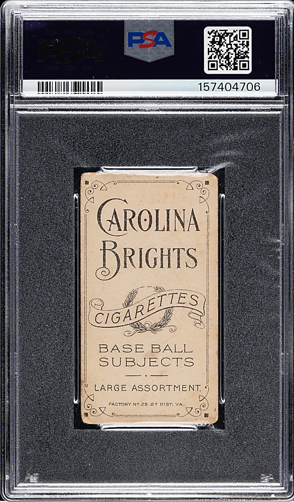 1909-1911 T206 White Border Jimmy Dygert PSA FAIR 1.5 - Carolina Brights Back