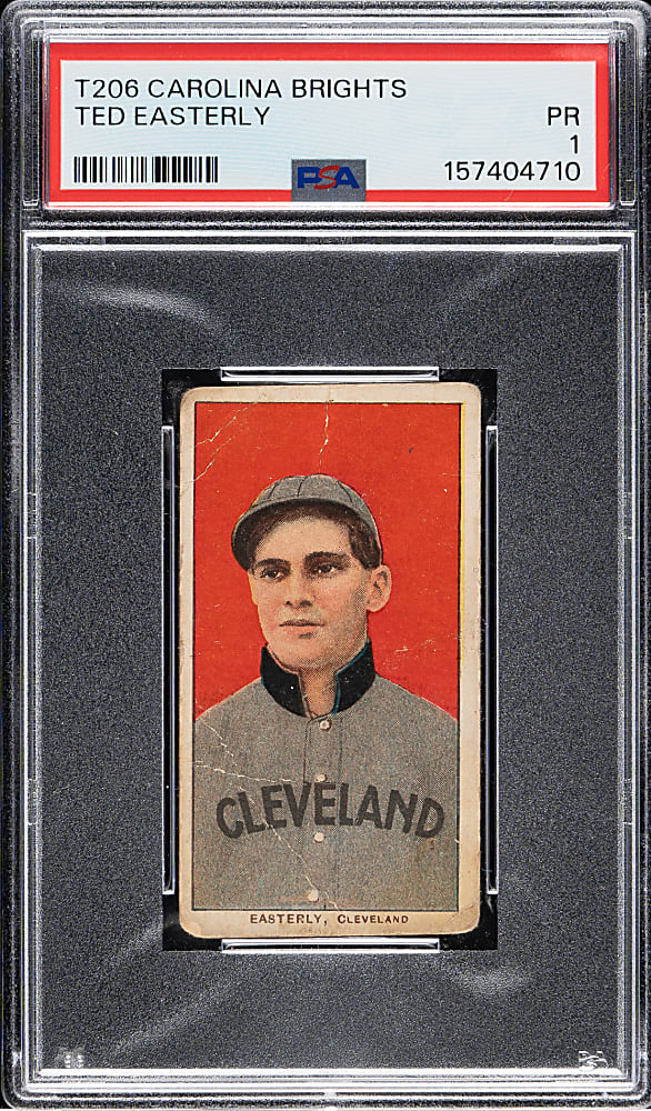 1909-1911 T206 White Border Ted Easterly PSA POOR 1 - Carolina Brights Back