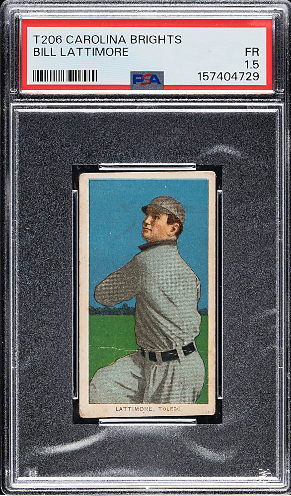 1909-1911 T206 White Border Bill Lattimore PSA FAIR 1.5 - Carolina Brights Back