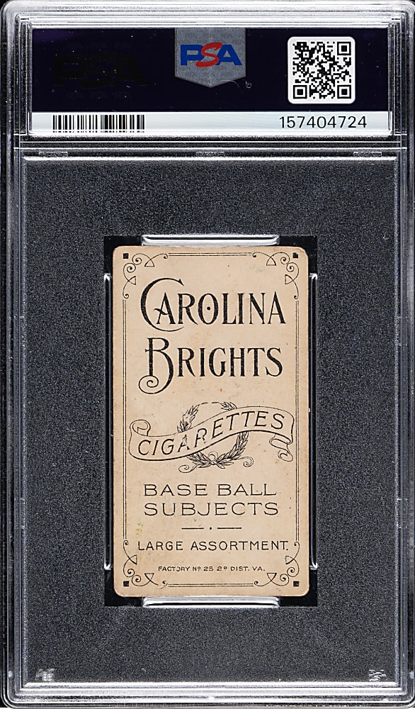 1909-1911 T206 White Border Paddy Livingstone PSA GOOD 2 - Carolina Brights Back
