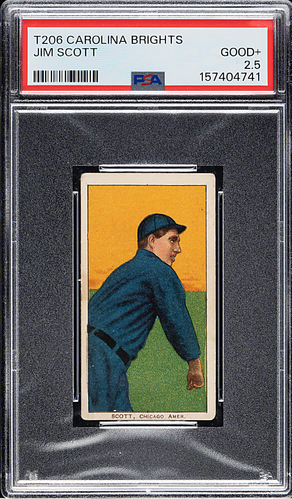 1909-1911 T206 White Border Jim Scott PSA GOOD+ 2.5 - Carolina Brights Back
