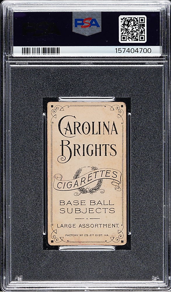 1909-1911 T206 White Border Bud Sharpe PSA POOR 1 - Carolina Brights Back