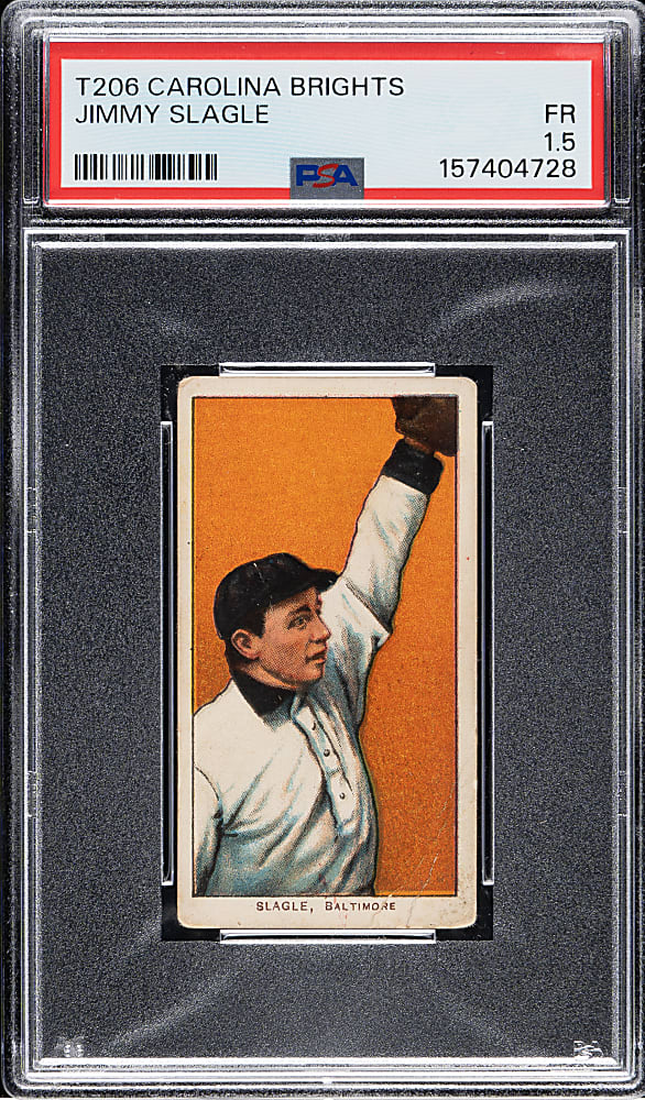 1909-1911 T206 White Border Jimmy Slagle PSA FAIR 1.5 - Carolina Brights Back