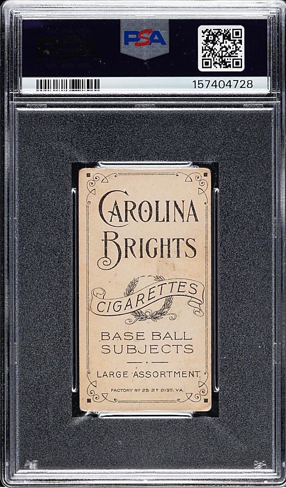 1909-1911 T206 White Border Jimmy Slagle PSA FAIR 1.5 - Carolina Brights Back