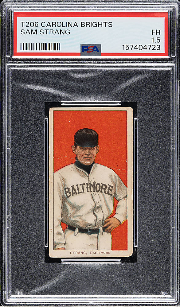1909-1911 T206 White Border Sam Strang PSA FAIR 1.5 - Carolina Brights Back