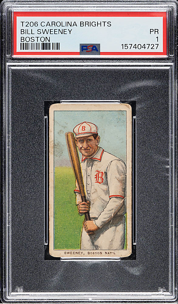 1909-1911 T206 White Border Bill Sweeney PSA POOR 1 - Carolina Brights Back
