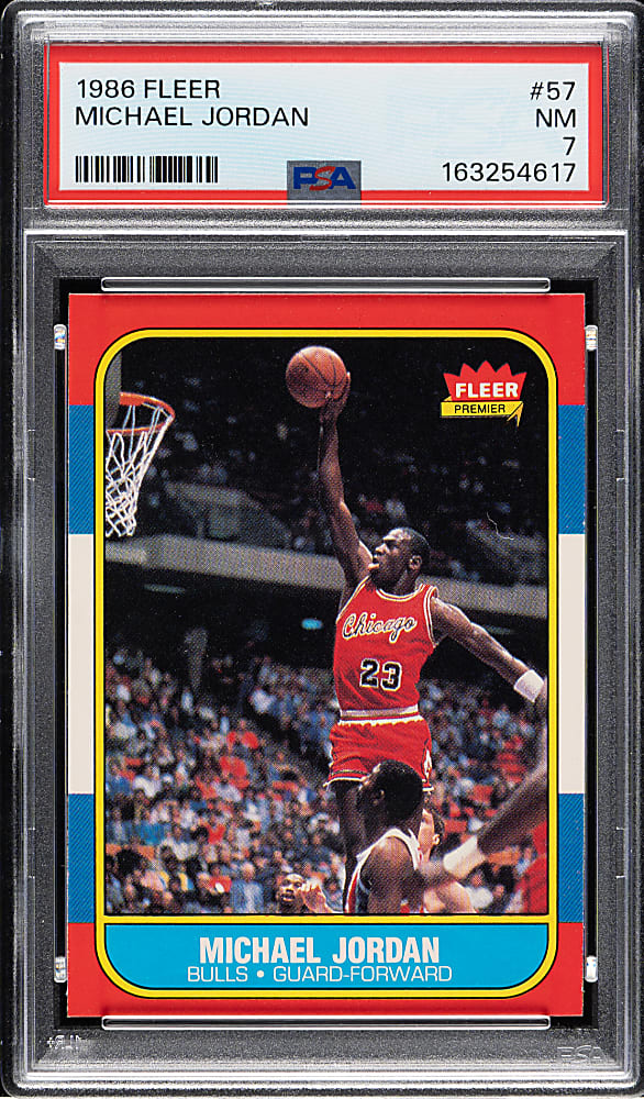 1986-1987 Fleer Basketball #57 Michael Jordan Rookie PSA NM 7
