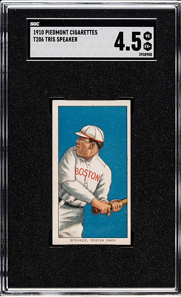 1909-1911 T206 White Border Tris Speaker Rookie SGC VG/EX+ 4.5
